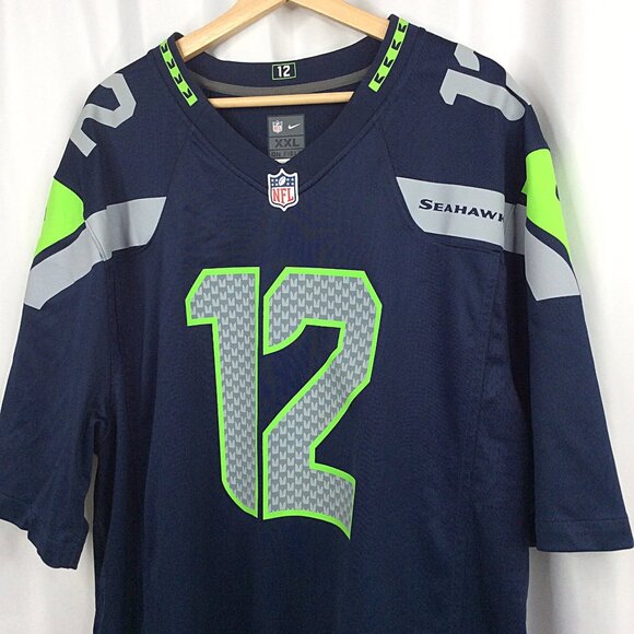 Nike NFL 12s Seattle Seahawks Nike Game Team Jersey College Navy Men's Size XXL - Picture 3 of 6
